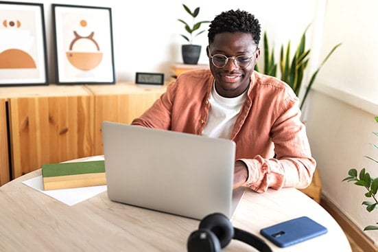 Student at computer
